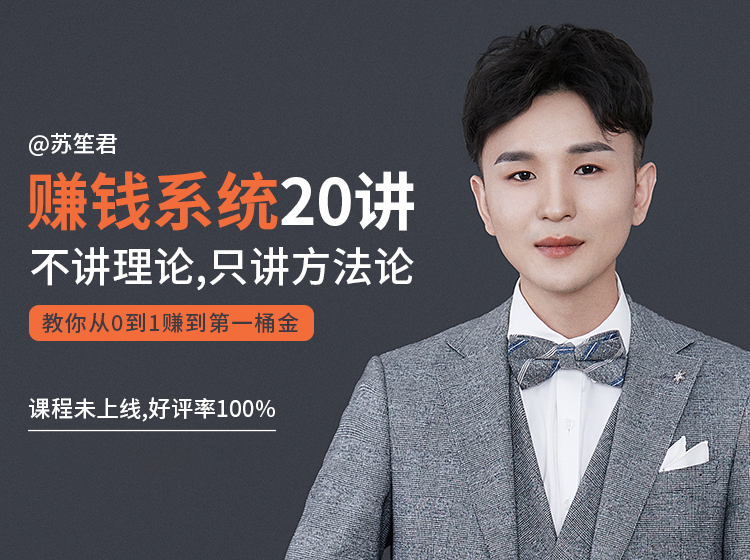 苏笙君的赚钱系统20课 教你从0到1赚到你的第一桶金（不讲理论，只讲方法论）-知一资源网