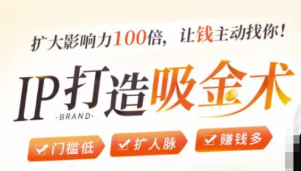 IP打造吸金术:0基础0资源,也能扩大影响力100倍,让钱主动找你!-知一资源网