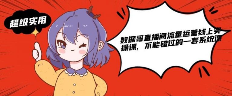 数据哥直播间流量运营线上实操课，不能错过的一套系统课-知一资源网