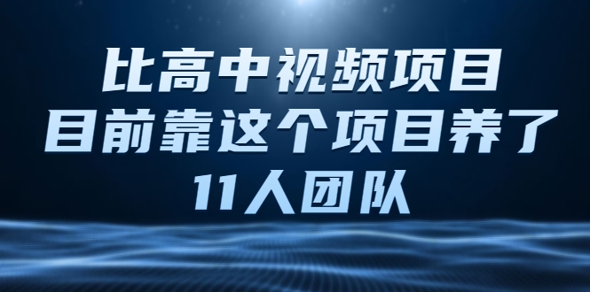 比高中视频项目，目前靠这个项目养了11人团队【视频课程】-知一资源网