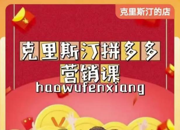 克里斯汀拼多多运营课,适合小白初涉平台,低成本入门-知一资源网
