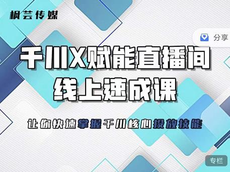 枫芸传媒-线上千川提升课，提升千川认知，提升千川投放效果-知一资源网