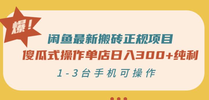 闲鱼最新搬砖正规项目:傻瓜式操作单店日入300+纯利,1-3台手机可操作-知一资源网