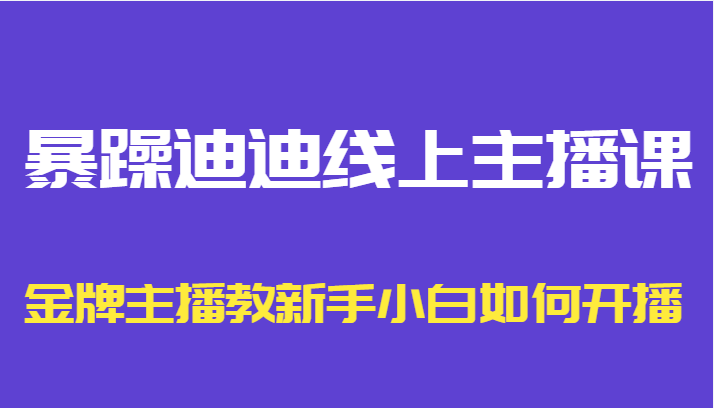 暴躁迪迪线上主播课,金牌主播教新手小白如何开播-知一资源网