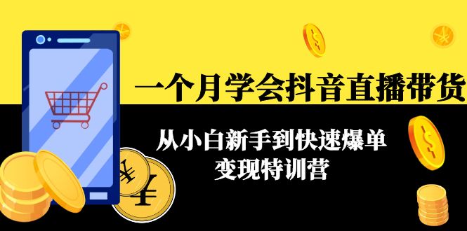 一个月学会抖音直播带货:从小白新手到快速爆单变现特训营(63节课)-知一资源网