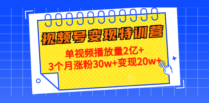 21天视频号变现特训营:单视频播放量2亿+3个月涨粉30w+变现20w+(第14期)-知一资源网