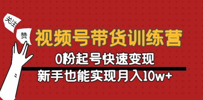 视频号带货训练营：0粉起号快速变现，新手也能实现月入10w+-知一资源网