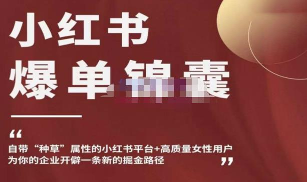 小红书爆单锦囊,自带种草属性+高质量女性用户,为你的企业开辟一条新的掘金路径-知一资源网