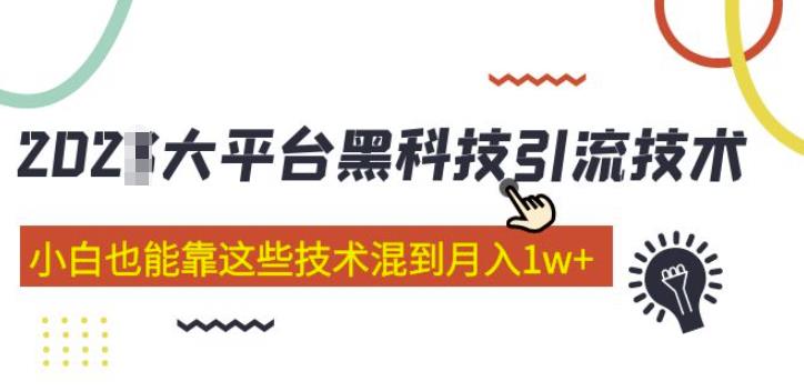 大平台黑科技引流技术,小白也能靠这些技术混到月入1w+(2022年的课程)-知一资源网