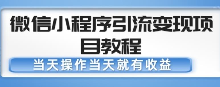 微信小程序引流变现项目教程,当天操作当天就有收益,变现不再是难事-知一资源网
