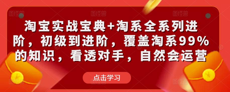 淘宝实战宝典+淘系全系列进阶,初级到进阶,覆盖淘系99%的知识,看透对手,自然会运营-知一资源网