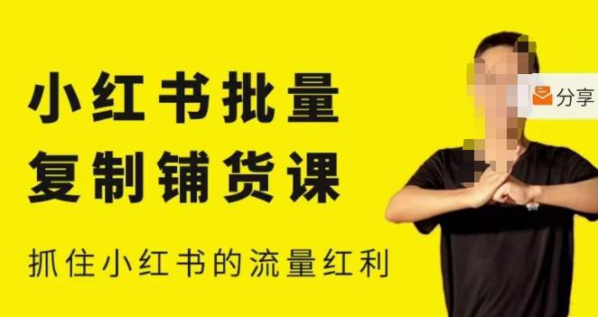 张宾·小红书批量复制铺货课,小红书0-1快速起号变现玩法,抓住小红书的流量红利(更新2023年3月)-知一资源网