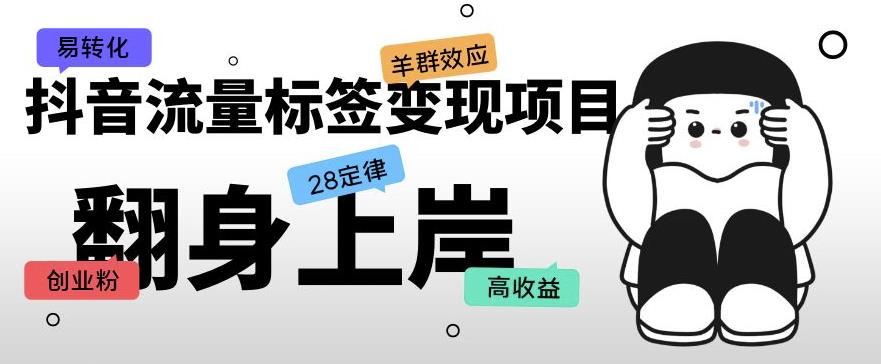 抖音流量标签变现项目,抖音创业粉轻松转化,单价高收益简单-知一资源网