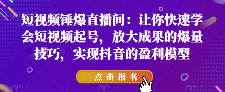 短视频锤爆直播间:让你快速学会短视频起号,放大成果的爆量技巧,实现抖音的盈利模型-知一资源网