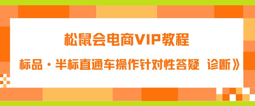 松鼠会电商VIP教程：松鼠《付费推广标品·半标直通车操作针对性答疑&诊断》-知一资源网