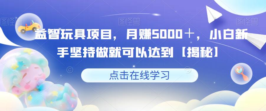 益智玩具项目，月赚5000＋，小白新手坚持做就可以达到【揭秘】-知一资源网
