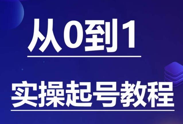 石野·小白起号实操教程,掌握各种起号的玩法技术,了解流量的核心-知一资源网