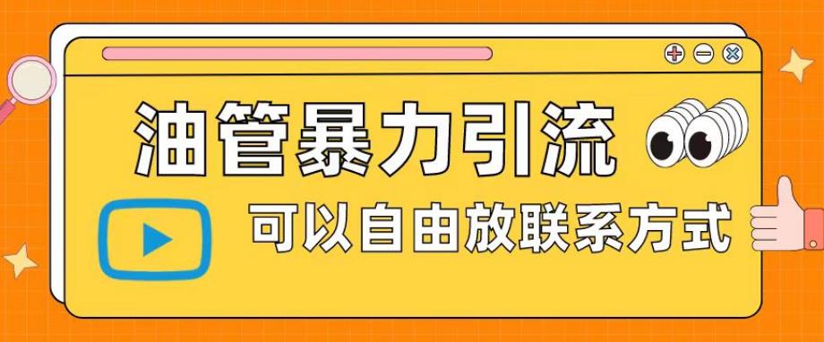 油管暴力引流，可以自由放联系方式【揭秘】-知一资源网