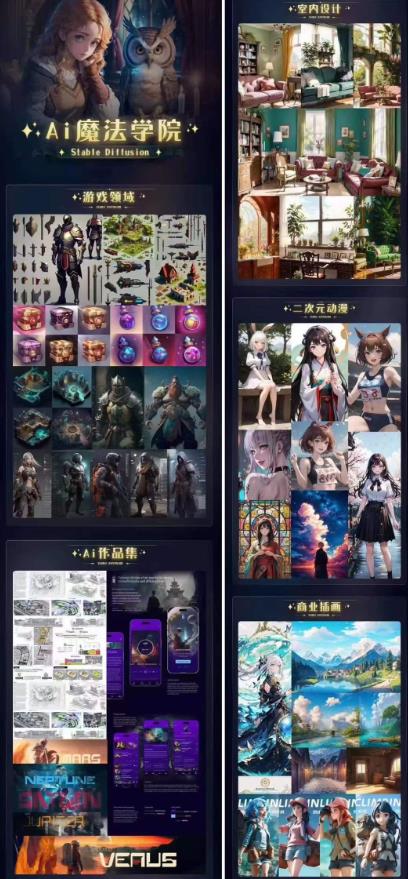Ai魔法绘画 Stable Diffusion专业课高效辅助Ui/运营作品集0到精通系统课-知一资源网