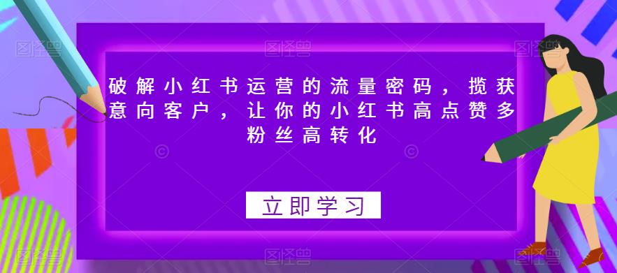 破解小红书运营的流量密码,揽获意向客户,让你的小红书高点赞多粉丝高转化-知一资源网