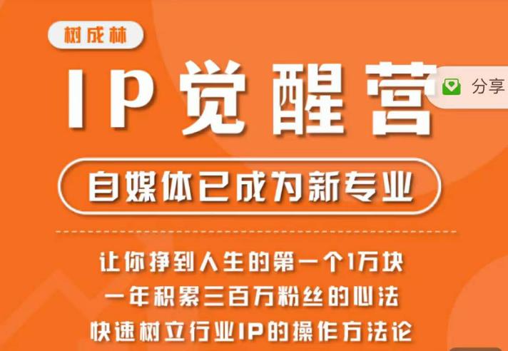 树成林·IP觉醒营,快速树立行业IP的操作方法论,让你赚到人生的第一个1万块(更新)-知一资源网