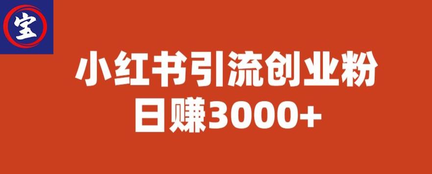 宝哥小红书引流创业粉,日赚3000+【揭秘】-知一资源网