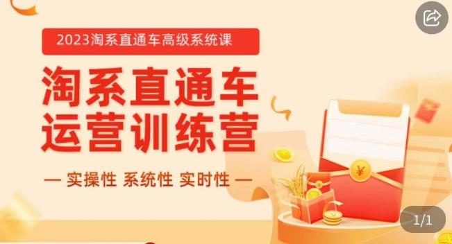 冠东·2023淘系直通车高级系统课,实操性,系统性,实时性,直通车完整体系教学-知一资源网