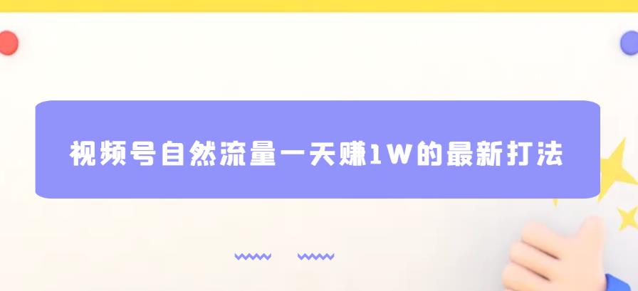 视频号自然流量一天赚1W的最新打法,基本0投资【揭秘】-知一资源网