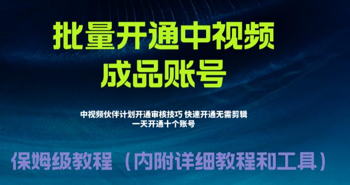 外面收费1980的暴力开通中视频计划教程,内附详细的快速通过中视频伙伴计划的办法-知一资源网