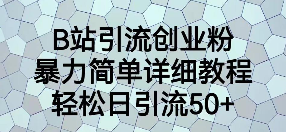 B站引流创业粉，暴力简单详细教程，轻松日引流50+【揭秘】-知一资源网