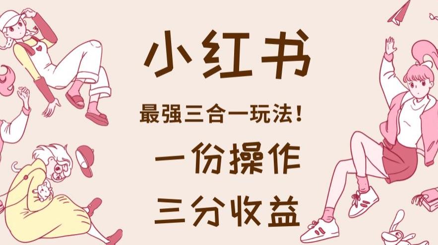 小红书最强三合一玩法,一份操作获得三份收益!【揭秘】-知一资源网