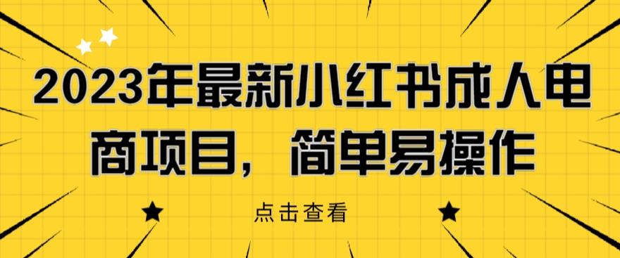 2023年最新小红书成人电商项目，简单易操作【详细教程】【揭秘】-知一资源网