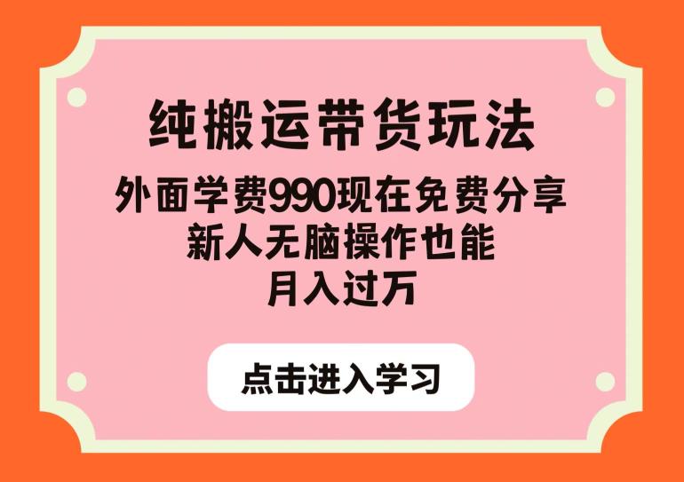 纯搬运带货玩法，外面学费990现在免费分享，新人无脑操作也能月入过万【揭秘】-知一资源网