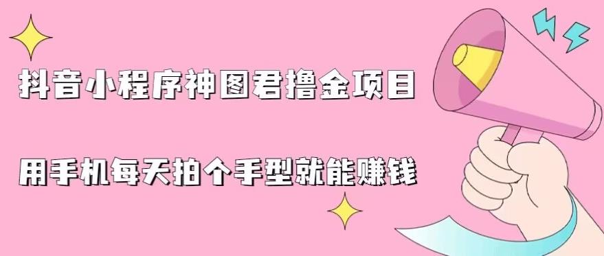 抖音小程序神图君撸金项目，用手机每天拍个手型挂载一下小程序就能赚钱【揭秘】-知一资源网