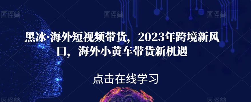 黑冰·海外短视频带货,2023年跨境新风口,海外小黄车带货新机遇-知一资源网