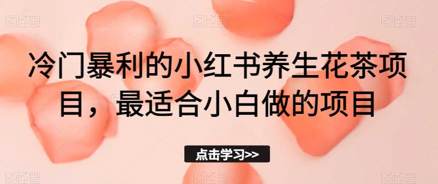 冷门暴利的小红书养生花茶项目,最适合小白做的项目【揭秘】-知一资源网