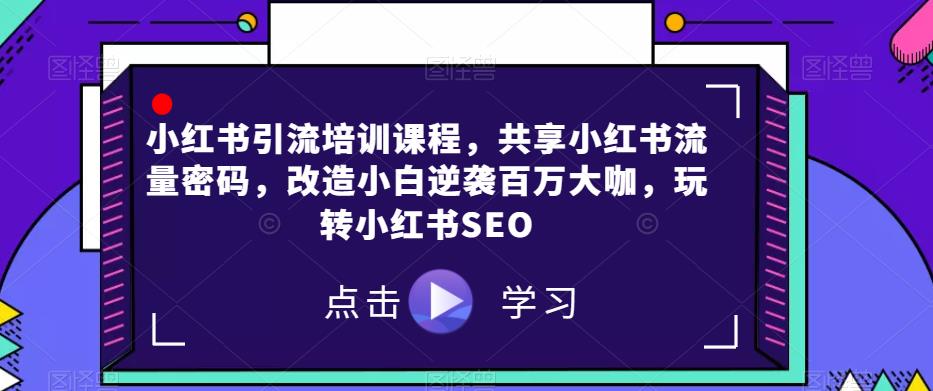 小红书引流培训课程,共享小红书流量密码,改造小白逆袭百万大咖,玩转小红书SEO-知一资源网