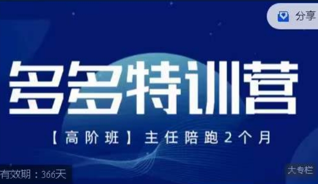 纪主任·多多特训营高阶班【9月13日更新】,拼多多最新玩法技巧落地实操-知一资源网