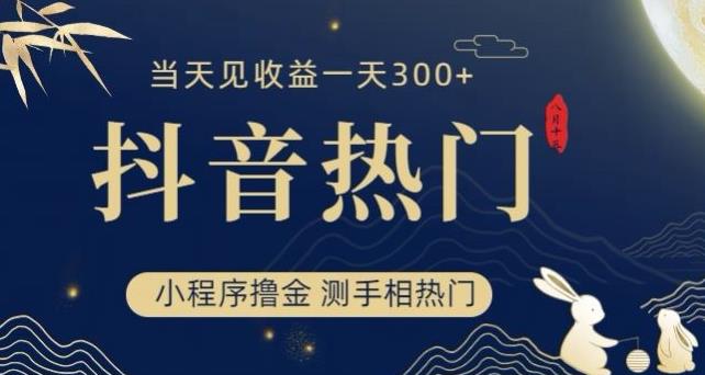 抖音最新小程序撸金，测手相上热门，当天见收益一小时变现300+【揭秘】-知一资源网