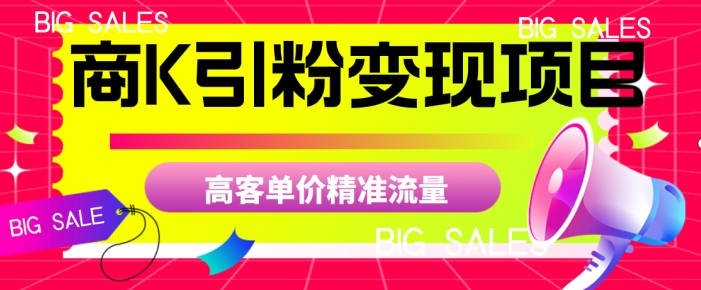 商K引粉变现项目，高客单价精准流量【揭秘】-知一资源网