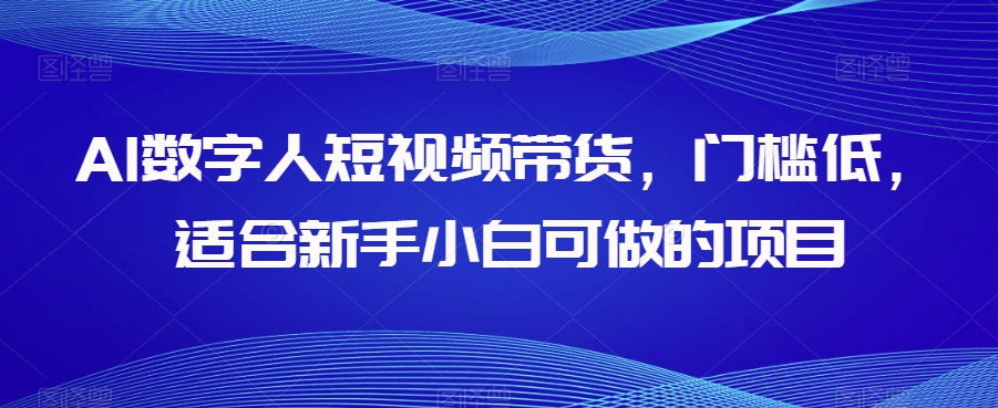AI数字人短视频带货,门槛低,适合新手小白可做的项目-知一资源网