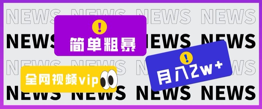 简单粗暴零成本，高回报，全网视频VIP掘金项目，月入2万＋【揭秘】-知一资源网