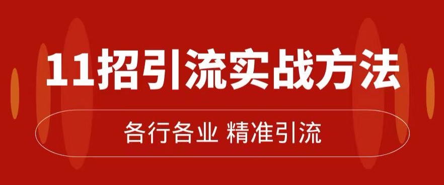 精准引流术:11招引流实战方法,让你私域流量加到爆(11节课完整)-知一资源网