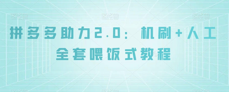 拼多多助力2.0:机刷+人工全套喂饭式教程【揭秘】-知一资源网