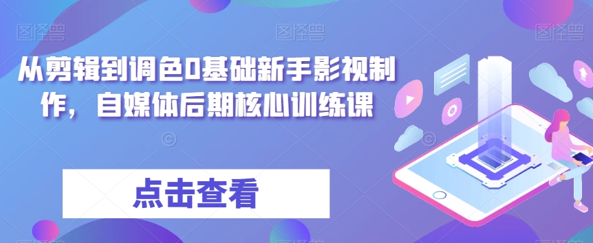 从剪辑到调色0基础新手影视制作,自媒体后期核心训练课-知一资源网