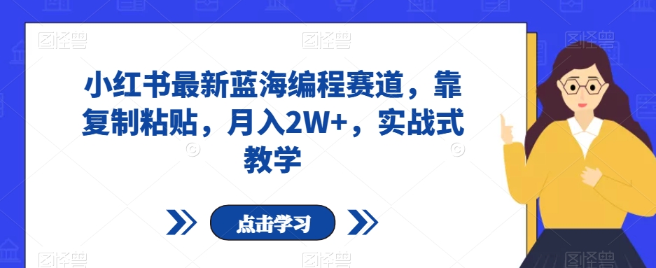 小红书最新蓝海编程赛道,靠复制粘贴,月入2W+,实战式教学【揭秘】-知一资源网