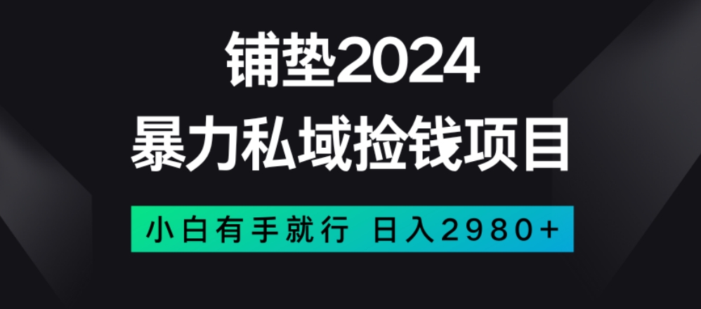 暴力私域捡钱项目，小白无脑操作，日入2980【揭秘】-知一资源网