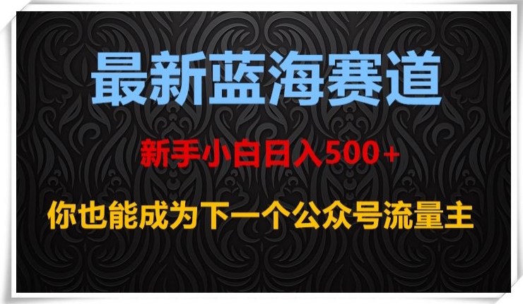 最新蓝海赛道,新手小白日入500+,你也能成为下一个公众号流量主【揭秘】-知一资源网