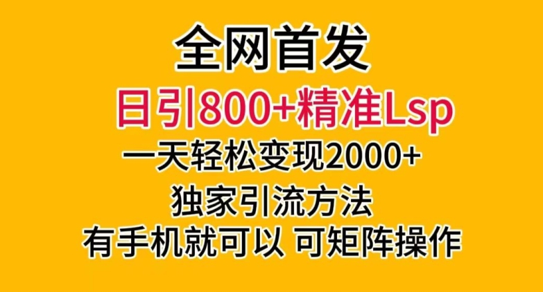 全网首发!日引800+精准老色批,一天变现2000+,独家引流方法,可矩阵操作【揭秘】-知一资源网