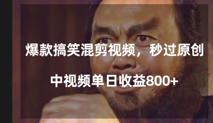 爆款搞笑混剪视频,百分百过原创,单日中视频播放收益800+【揭秘】-知一资源网